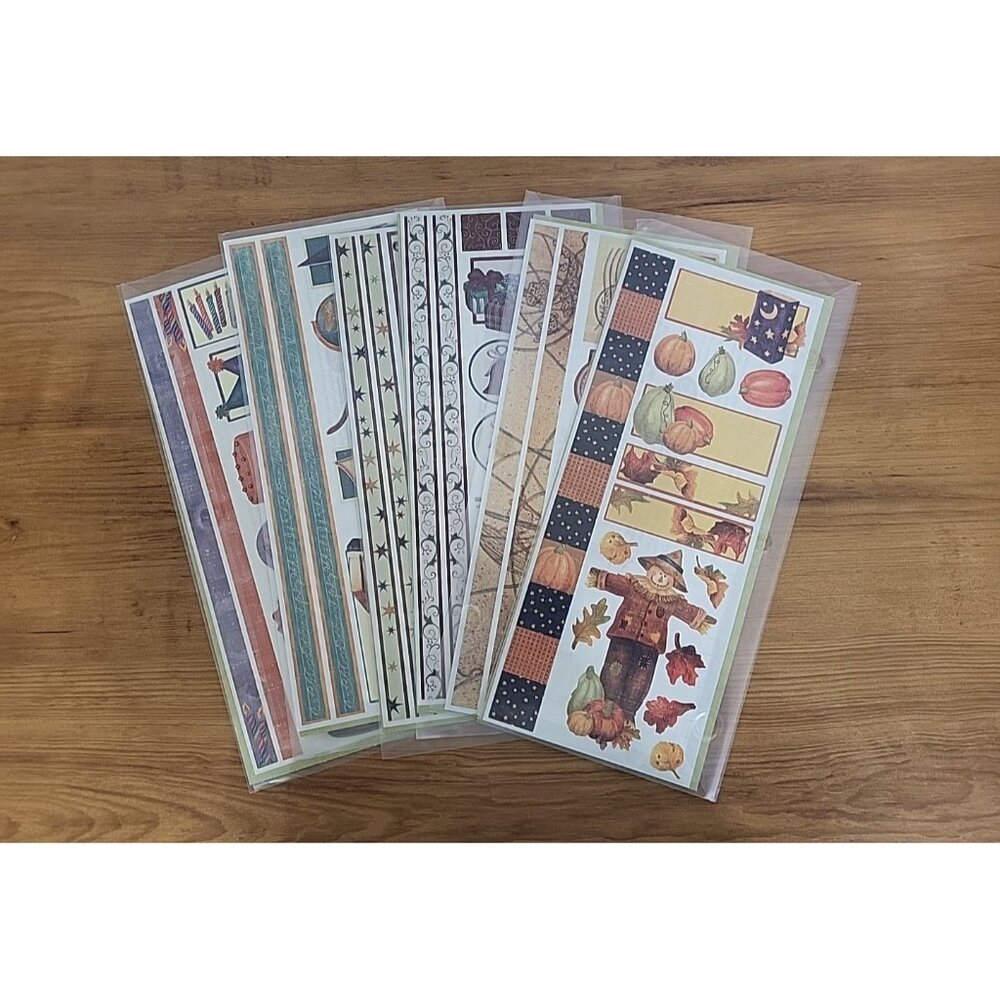 6 PC LOT Creative Memories Cottage Jumbo Great Lengths Stickers Power Palette